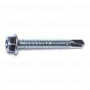 #12-14 x 1-1/2" Zinc Plated Steel Hex Washer Head Self-Drilling Screws