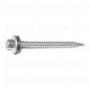 #10-14 x 2" Silver Ruspert Coated Steel Hex Washer Head Pole Barn Self-Drilling Screws