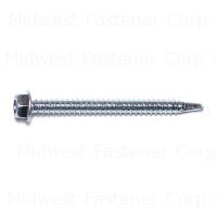 #12-14 x 2-1/2" Zinc Plated Steel Hex Washer Head Self-Drilling Screws