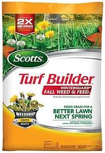 Scotts Turf Builder WinterGuard Fall Weed & Feed5 Series 22446 Weed Killer and Lawn Fertilizer, 11.2