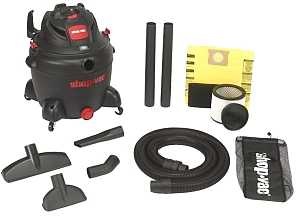 Shop-Vac 8252605 Wet/Dry Vacuum, 16 gal Vacuum, 150 cfm Air, Cartridge, Disposable Filter, 6.5 hp, 1