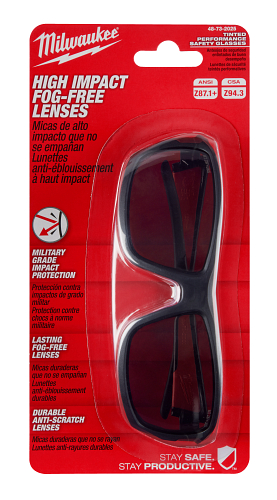 Performance Safety Glasses � Tinted Fog-Free Lenses