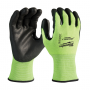 High Visibility Level 3 Cut Resistant Polyurethane Dipped Work Gloves - X-Large