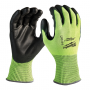 High Visibility Level 4 Cut Resistant Polyurethane Dipped Work Gloves - X-Large