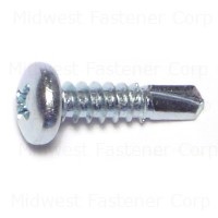 #10-16 x 3/4" Zinc Plated Steel Phillips Pan Head Self-Drilling Screws