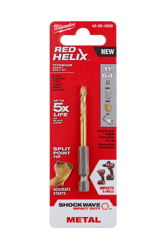SHOCKWAVE RED HELIX Titanium 11/64" Drill Bit