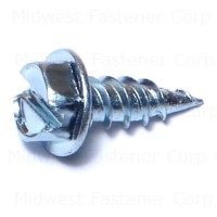 #8 x 1/2" Zinc Plated Steel Hex Washer Head Speed Point Sheet Metal Screws