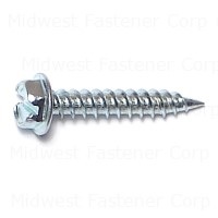 #8 x 1" Zinc Plated Steel Hex Washer Head Speed Point Sheet Metal Screws