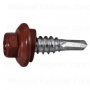 1/4" x 7/8" Painted Red Zinc Plated Steel Hex Head Stitch Screws
