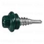 1/4" x 7/8" Painted Green Zinc Plated Steel Hex Head Stitch Screws
