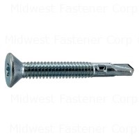 1/4"-20 x 2" Zinc Plated Steel Coarse Thread Star Drive Self-Drilling Screws