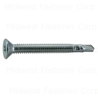 1/4"-20 x 2-1/2" Zinc Plated Steel Coarse Thread Star Drive Self-Drilling Screws