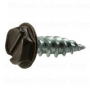 #7 x 1/2" Brown Painted Zinc Plated Steel Slotted Hex Washer Head Gutter Screws