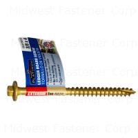 3/8" x 4" Tan XL1500 Coated Steel Coarse Thread Hex Washer Head Saberdrive Ledger Board Screws