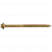 3/8" x 5" Tan XL1500 Coated Steel Coarse Thread Hex Washer Head Saberdrive Ledger Board Screws