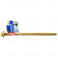 3/8" x 6" Tan XL1500 Coated Steel Coarse Thread Hex Washer Head Saberdrive Ledger Board Screws