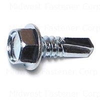 #14-14 x 3/4" Zinc Plated Steel Hex Washer Head Self-Drilling Screws