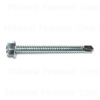 #14-14 x 2-1/2" Zinc Plated Steel Hex Washer Head Self-Drilling Screws