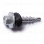 #10-14 x 1" Silver Ruspert Coated Steel Hex Washer Head Pole Barn Self-Drilling Screws