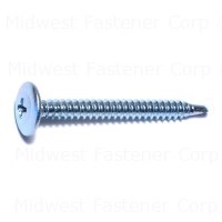 #8-18 x 1-5/8" Zinc Plated Steel Modified Phillips Truss Head Self-Drilling Screws