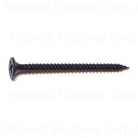 #6 x 2" Black Phosphate Steel Fine Thread Phillips Bugle Head Drywall Screws