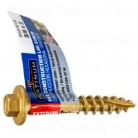 3/8" x 2" Tan XL1500 Coated Steel Hex Washer Head Saberdrive Construction Lag Screws