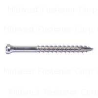 #8 x 2" 304 Stainless Steel Coarse Thread Star Drive Trim Head Screws