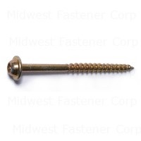 #9 x 2-1/2" Zinc Plated Steel Star Drive Round Washer Head Saberdrive Cabinet Screws