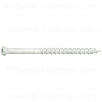 #8 x 2-1/2" White XL1500 Coated Steel Star Drive Trim Head Saberdrive Wood Screws