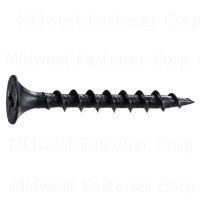 #6 x 1-1/4" Black Phosphate Steel Coarse Thread Phillips Bugle Head Drywall Screws