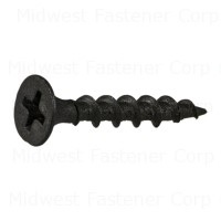 #6 x 1" Black Phosphate Steel Coarse Thread Phillips Bugle Head Drywall Screws