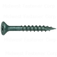 #9 x 1-1/2" Green XL1500 Coated Steel Star Drive Bugle Head Deck Screws