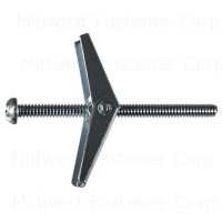 1/8" x 2" Zinc Plated Steel Slotted Round Head Toggle Bolts