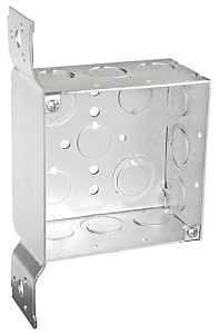Southwire 52171-FS-UPC Bracketed Junction Box, 2-Gang, 14-Knockout, 1/2, 3/4 in Knockout, Steel, Sil
