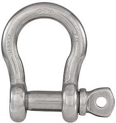 National Hardware N100-278 Anchor Shackle, 1/4 in Trade, 1100 lb Working Load, 1/4 in Dia Wire, 316 