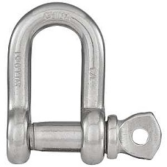 National Hardware N100-354 D-Shackle, 1/4 in, 1000 lb Working Load, 316 Grade, Stainless Steel, Smoo