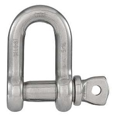 National Hardware N100-355 D-Shackle, 5/16 in, 1700 lb Working Load, 316 Grade, Stainless Steel, Smo