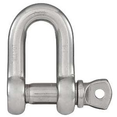 National Hardware N100-356 D-Shackle, 3/8 in, 2000 lb Working Load, 316 Grade, Stainless Steel, Smoo