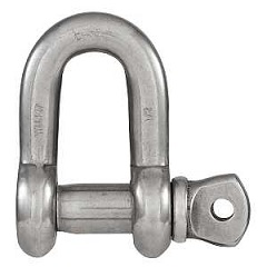 National Hardware N100-357 D-Shackle, 1/2 in, 4000 lb Working Load, 316 Grade, Stainless Steel, 1-1/
