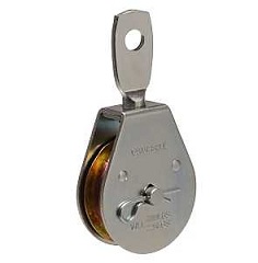 Campbell T7550301 Pulley, Single Sheave, 3/8 in Rope, 420 lb Working Load, 1-1/2 in Sheave, Zinc