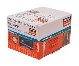 Simpson Strong-Tie Strong-Drive SD SD10212R100-R Screw Anchor, #10 Dia, 2-1/2 in L, Steel, Galvanize