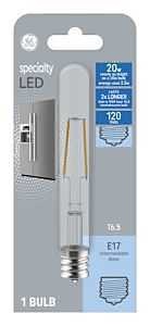 GE 93129007 LED Specialty Blub, T6.5 Lamp, 20 W Equivalent, E17 Intermediate Lamp Base, Non-Dimmable