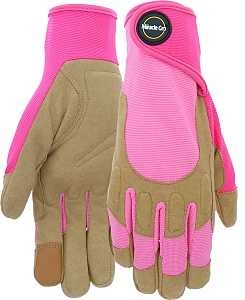 Miracle-Gro MG86208/WML Gloves, Women's, M/L, 4 in L, Reinforced Thumb, Hook and Loop Cuff, Syntheti