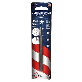 Mayhew 41202 Center Punch, 5/32 in Tip, 5-1/8 in L, 5/16 in Dia Shank