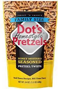 Dot's Homestyle Pretzels 71926 Snacks, Pieces, Honey Mustard, 24 oz