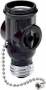 Legrand 1406CC10 Lamp Holder/Outlet Adapter, 250 W, Black