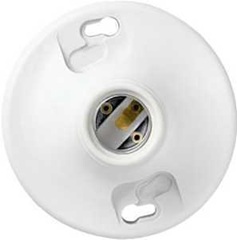 Legrand 276WHCC18 Lamp Holder with Cage Neck, 250 V, 660 W, Plastic Housing Material, White