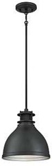 Westinghouse Kilian Series 63268 Pendant, 120 V, 1-Lamp, Incandescent, LED Lamp, Metal Fixture, Blac