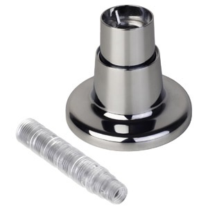 Universal, Chrome, Tub & Shower Flange, Two Piece, Adjustable, Tapered, Universal, Plastic Nipple  