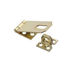 National Hardware V30 Series N102-178 Safety Hasp, 2-1/2 in L, 1 in W, Steel, Brass, 0.35 in Dia Sha